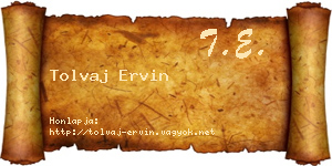Tolvaj Ervin névjegykártya