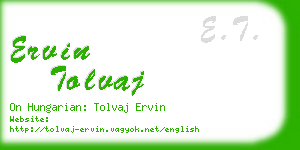 ervin tolvaj business card